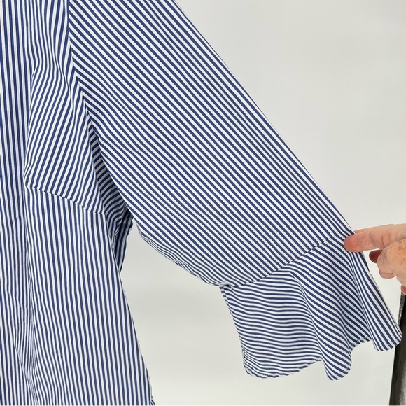 Talbot's Womens Rickrack Trim V-neck Top Size XXL Striped Popover Non Iron - Picture 5 of 10